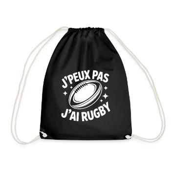 I Can't, I Have Rugby – Humorvolles T-Shirt - Turnbeutel - Schwarz - Vorne