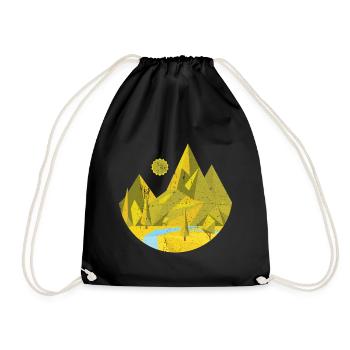Geometric nature - Drawstring Bag - black - Front