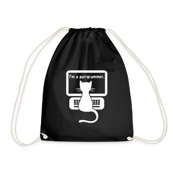 I`m a programmer cat Geschenk - Turnbeutel - Schwarz - Vorne