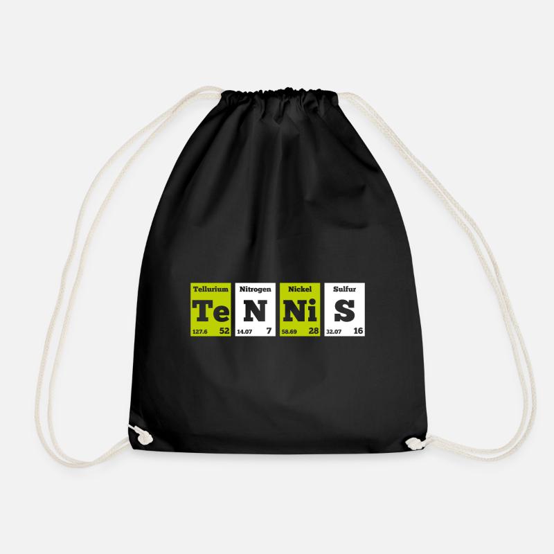 Tennis Chemische Elemente Geschenk - Turnbeutel - Schwarz