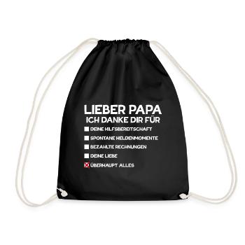 Dear Dad thank you for everything - Drawstring Bag - black - Front