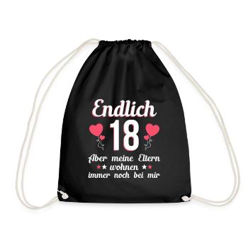 Enfin 18 mes parents habitent chez moi un cadeau - Sac de sport léger - noir - Devant