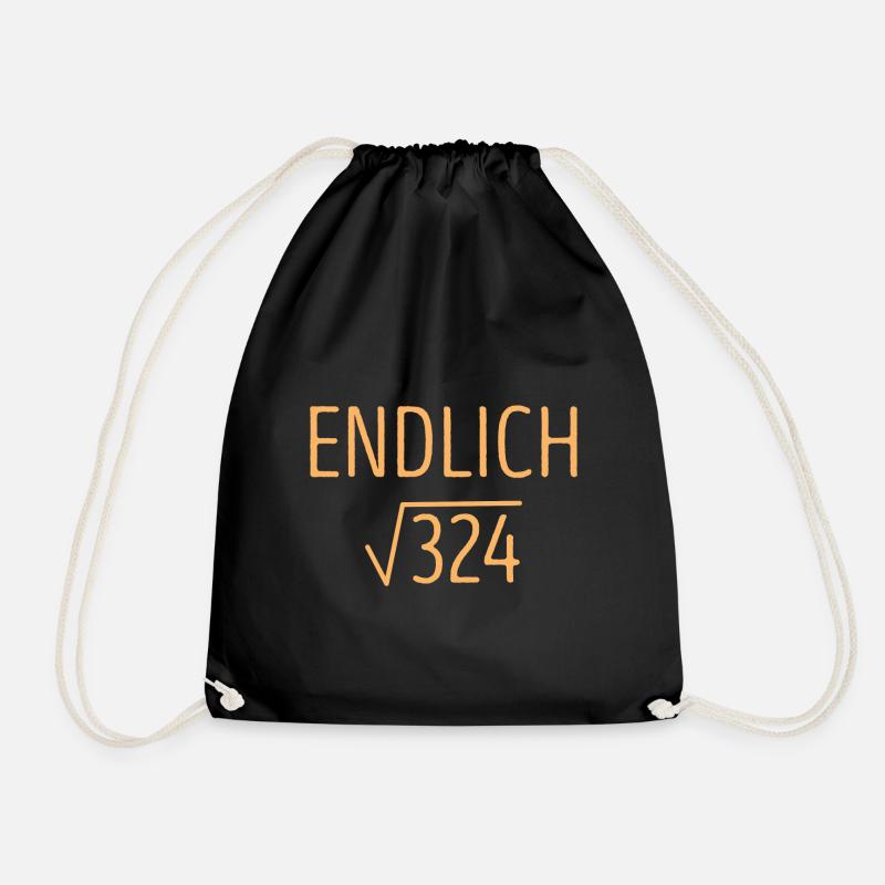 Endlich 18 Jahre Geburtstag Geschenk - Turnbeutel - Schwarz