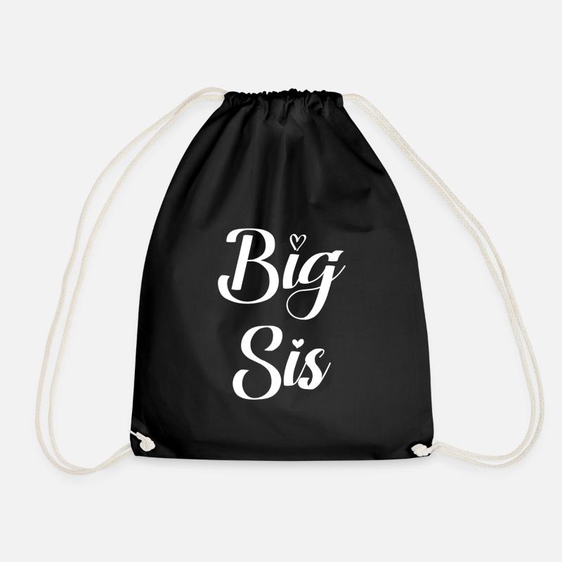 Big Sis Sister Schwester Geschenk - Turnbeutel - Schwarz