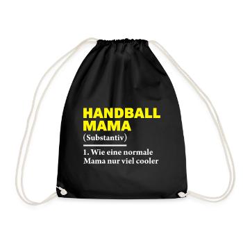 Handball Mama Sport Geschenk - Turnbeutel - Schwarz - Vorne