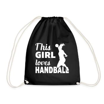 This Girl loves Handball Geschenk - Turnbeutel - Schwarz - Vorne