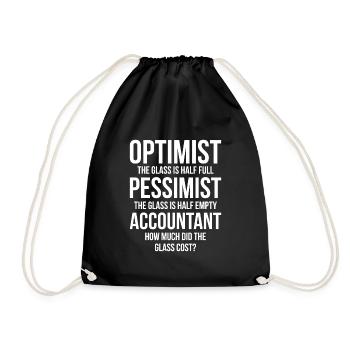 Accountant how much did the Glass cost gift - Drawstring Bag - black - Front