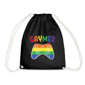 Gaymer Gay lgbt Pride Month Geschenk - Turnbeutel - Schwarz - Vorne