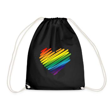 Herz Liebe LGBTQ Pride Month Gay Lesbian - Turnbeutel - Schwarz - Vorne
