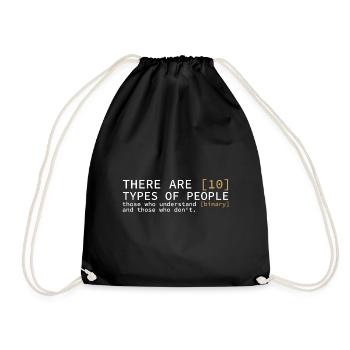There are 10 types of people Geschenk Computer - Turnbeutel - Schwarz - Vorne