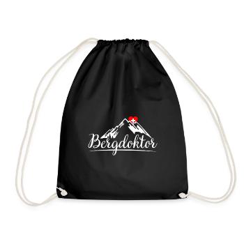 Bergdoktor Geschenk Österreich Lederhose - Turnbeutel - Schwarz - Vorne