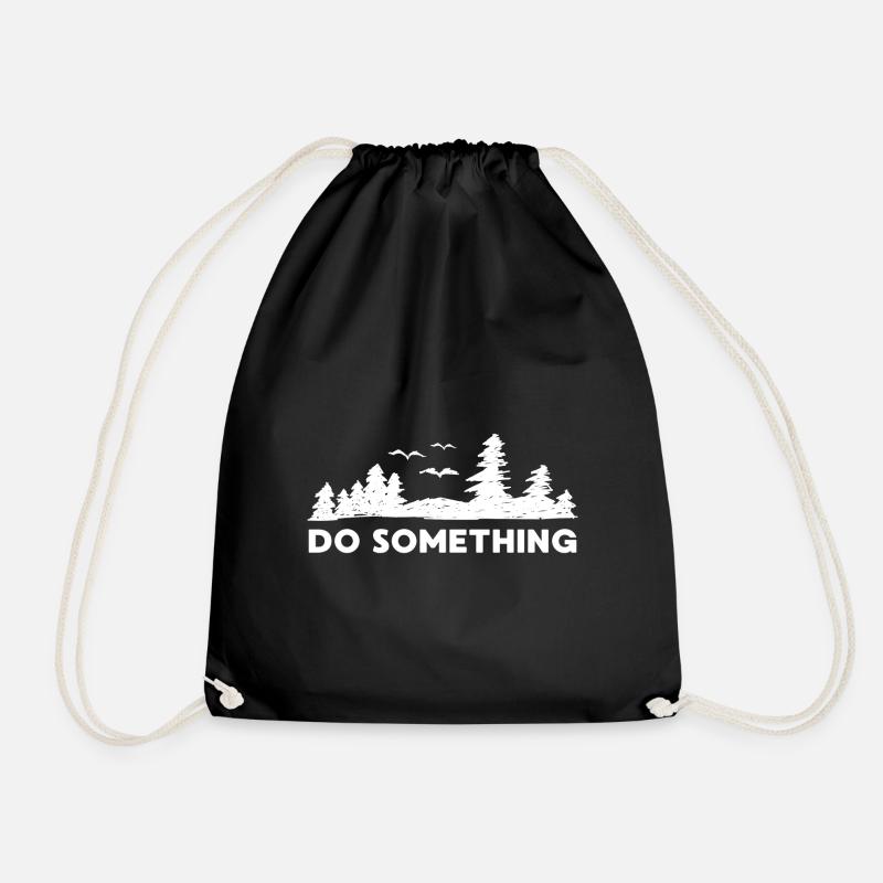 Do something Vegan Essen Natural Geschenk Plant - Turnbeutel - Schwarz