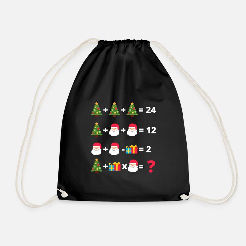 Weihnachtsmathematik - Turnbeutel - Schwarz