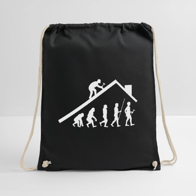 Evolution Art Zimmerer Dachdecker Geschenk Turnbeutel