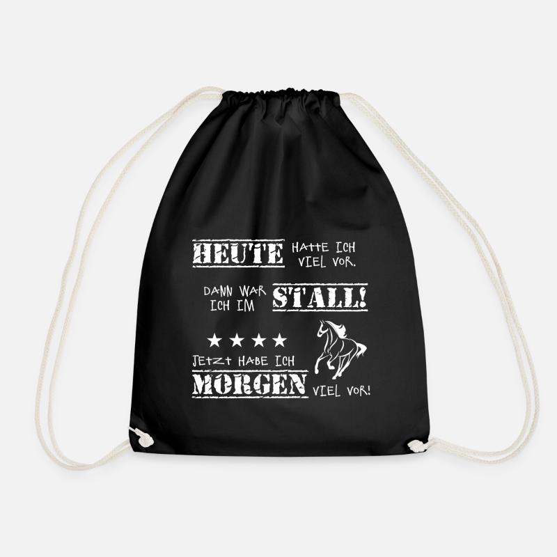 Pferde Reiten T-Shirt Pferdespruch - Turnbeutel - Schwarz