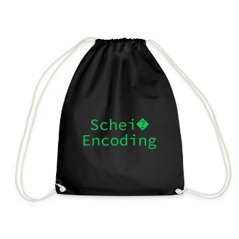 Schei encoding Programming Informatik Geschenk - Turnbeutel - Schwarz - Vorne