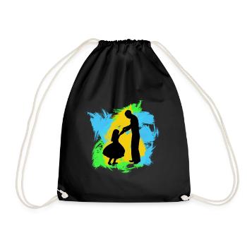 Père et fille - Sac de sport léger - noir - Devant