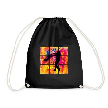 Father and daughter - Drawstring Bag - black - Front