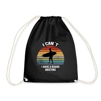i cant't i have a board meeting - Drawstring Bag - black - Front
