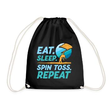 Eat Sleep Spin Toss Repeat Funny Color Guard - Drawstring Bag - black - Front