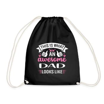 This i what an awesome dad looks like - Drawstring Bag - black - Front