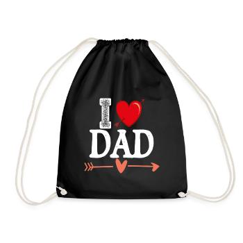 "Ich liebe Papa" - Turnbeutel - Schwarz - Vorne