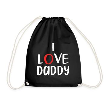 "Ich liebe Papa" - Turnbeutel - Schwarz - Vorne