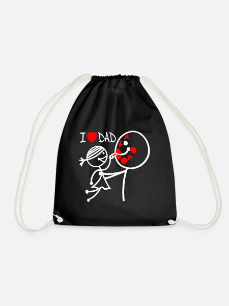 i love dad EN - Drawstring Bag - black