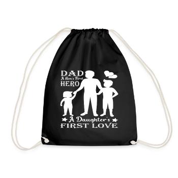 Vater und Sohn - Vater und Tochter schenken Vater - Turnbeutel - Schwarz - Vorne