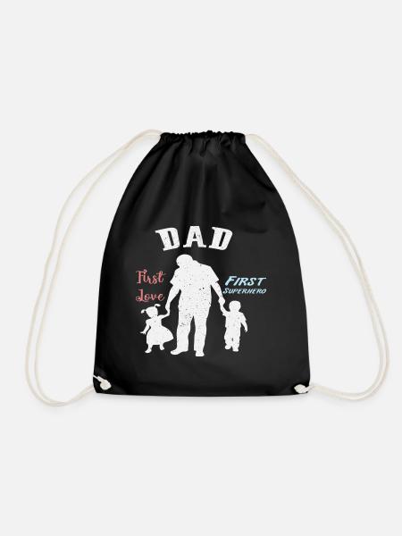Vater und Sohn - Vater und Tochter schenken Vater - Turnbeutel - Schwarz