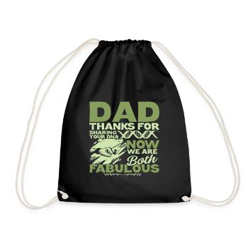 Drôle de forme de cadeau de fête des pères pour le fils et la fille - Sac de sport léger - noir - Devant