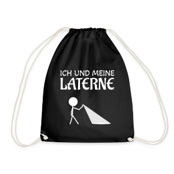 Ich und meine Laterne Spazieren gehen Martin - Turnbeutel - Schwarz - Vorne
