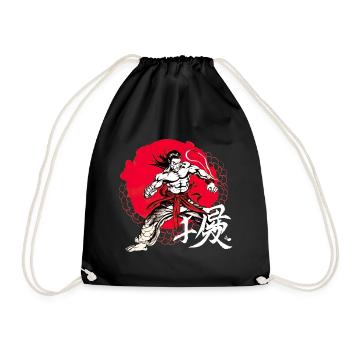 Japanischer Krieger Tradition Kampfkunst - Turnbeutel - Schwarz - Vorne