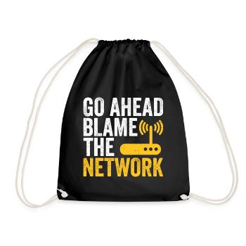 Network Technician Gives Network Administrator the - Drawstring Bag - black - Front