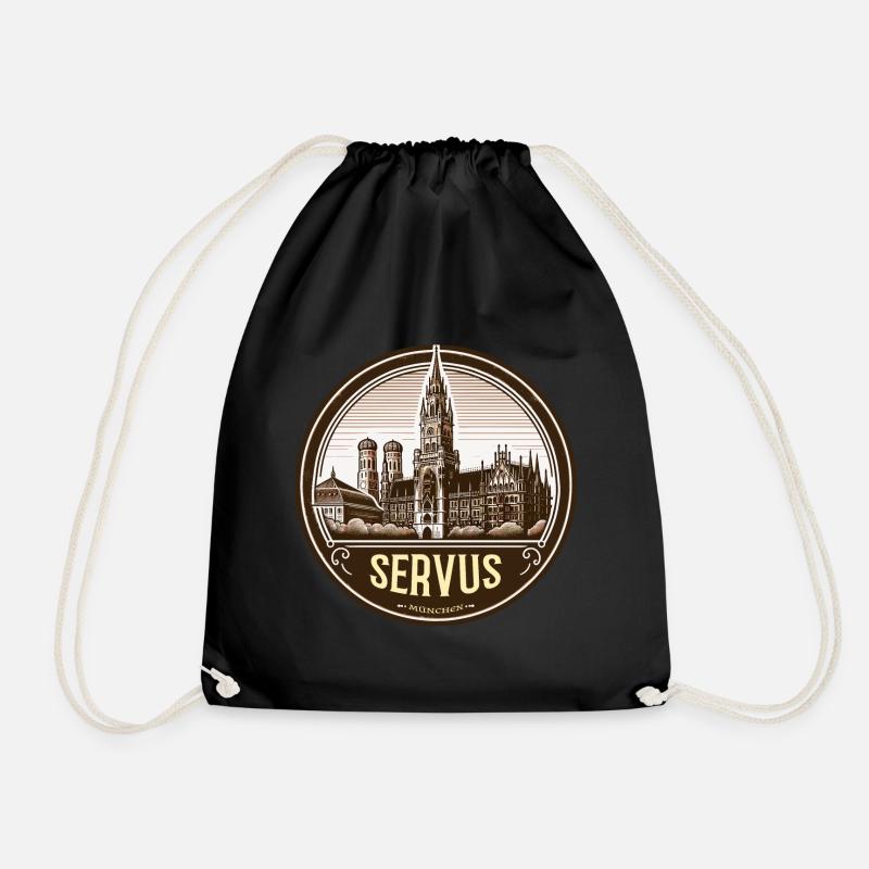 Servus Munich Logo - Drawstring Bag - black