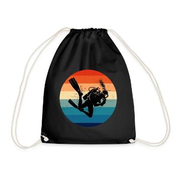 Tauchen Scuba Diver Scuba Taucher Diving - Drawstring Bag - black - Front