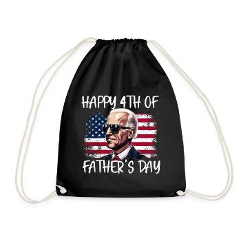 Joe Biden Happy 4th Of Father's Day - Drawstring Bag - black - Front