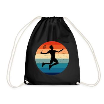 Badminton players Badminton men badminton - Drawstring Bag - black - Front