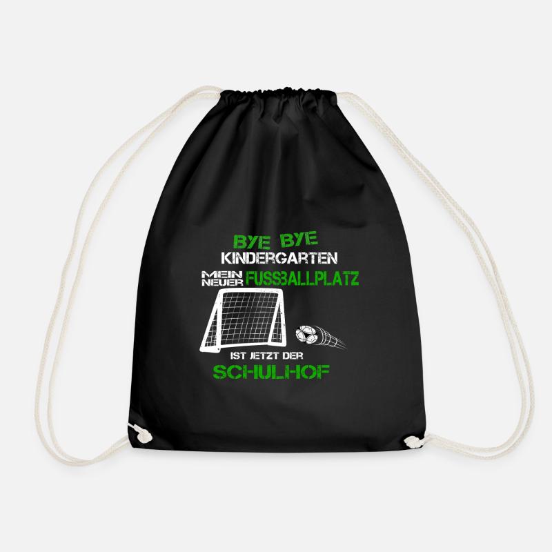 Bye Kindergarten Schulkind Einschulung Fussball - Turnbeutel - Schwarz
