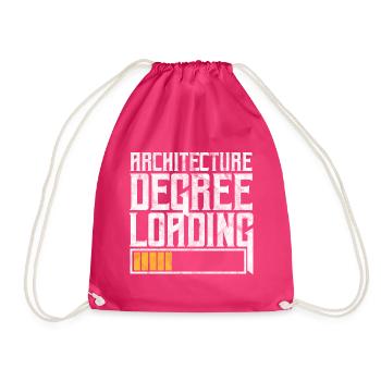 architect - Drawstring Bag - fuchsia - Front