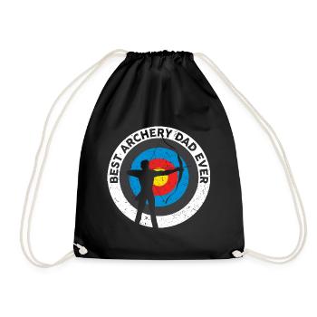 Best Archery Dad Ever Archer Papa Father's Day - Drawstring Bag - black - Front