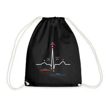ekg herzschlag - Turnbeutel - Schwarz - Vorne