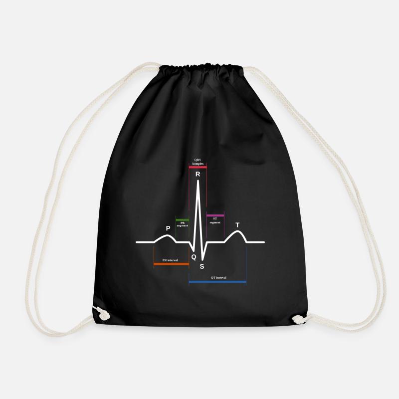 ekg herzschlag - Turnbeutel - Schwarz