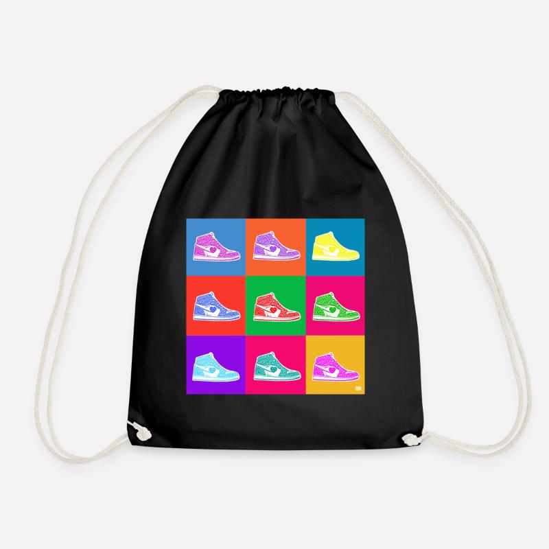 Pop Art Sneakers - Drawstring Bag - black