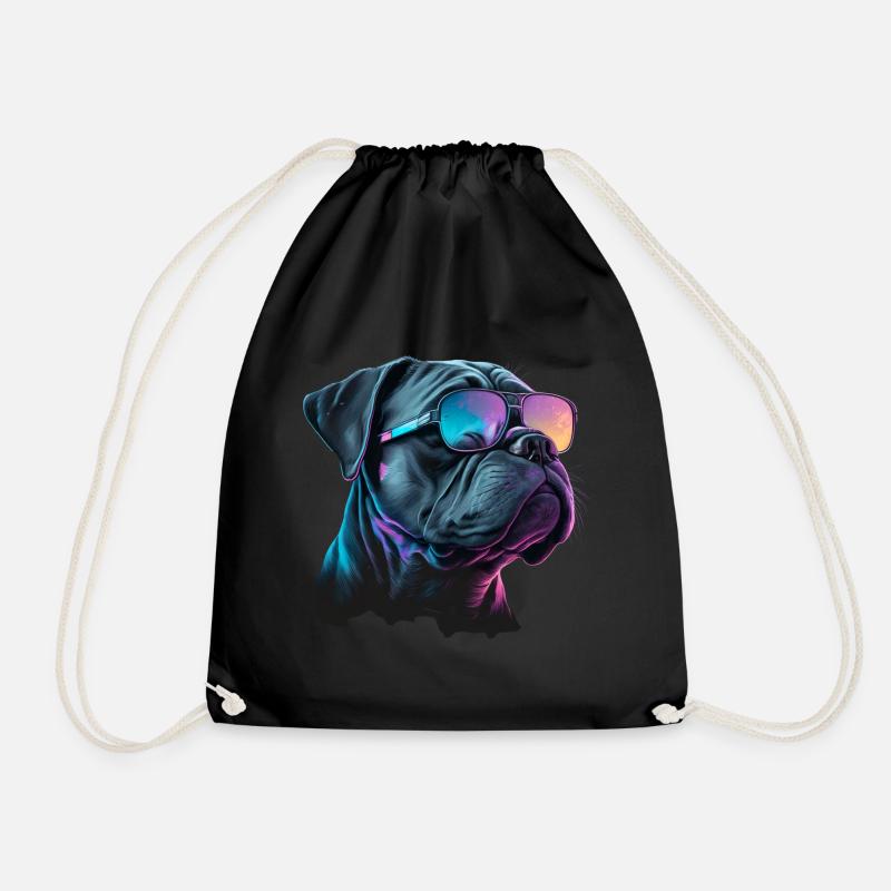 Cane Corso Italino mit Sonnenbrille - Turnbeutel - Schwarz