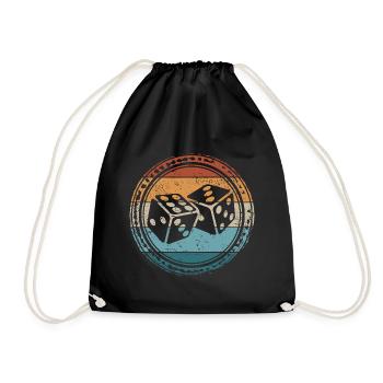 Retro Dice - Drawstring Bag - black - Front