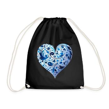 Kunst Herz Liebe Liebesbeweis Gefühle - Turnbeutel - Schwarz - Vorne