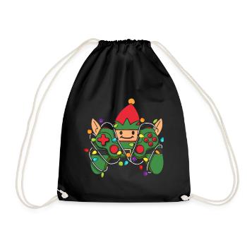 Christmas Gaming Controller - Drawstring Bag - black - Front