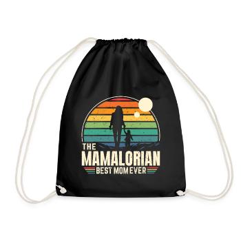 The MAMALORIAN - Vintage Mom - Drawstring Bag - black - Front