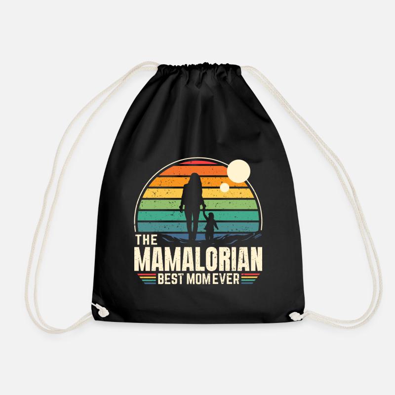 Die MAMALORIANERIN - Vintage Mom - Turnbeutel - Schwarz